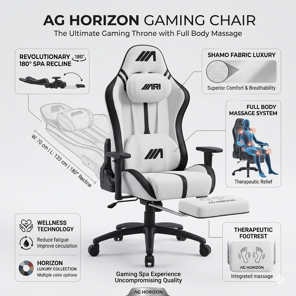 Chaise gaming : AG HORIZON (MASSAGE INTÉGRAL)